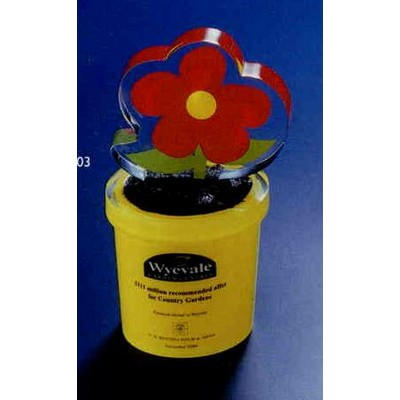 Flower Pot w/Flower Shape Glued Embedment/Award