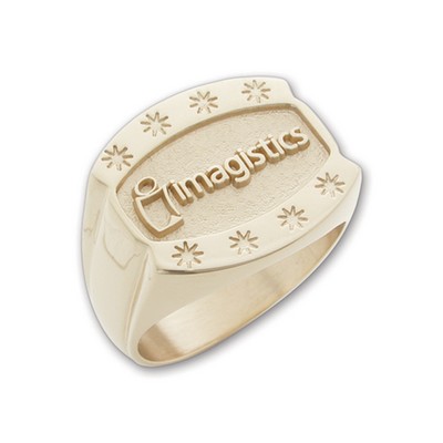 Maxim Series Men's Signet Ring With Contoured Shanks