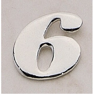 6 (numeral) Marken Design Cast Lapel Pin (Up to 1 1/4")