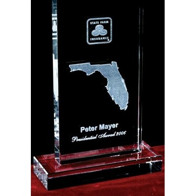 Custom Crystal Image in Frame Plaque w/3D Logo/Text (8")