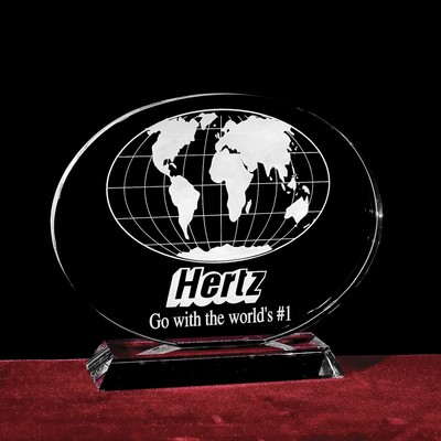 Crystal Oval Plaque w/Custom Etching (7")