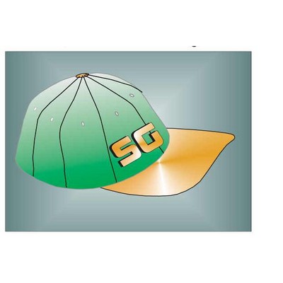 Baseball Cap Rectangle Badge w/ Bar Pin (2.5"x3.5")