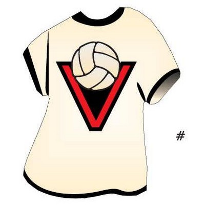 Volleyball in "V" T-Shirt Acrylic Coaster w/Felt Back