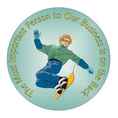 Snowboarding Circular Photo Hand Mirror (2½" Diameter)