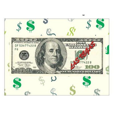 Las Vegas $100 Bill Rectangle Badge w/ Bar Pin (2 1/2"x3 1/2")
