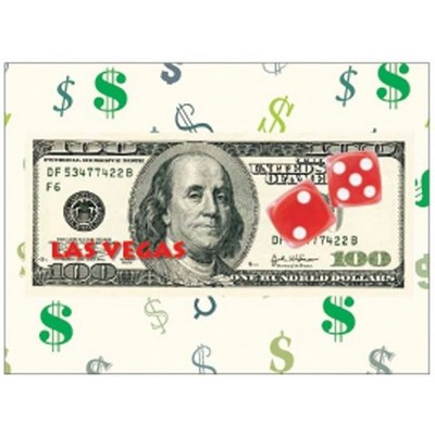 Las Vegas Dice $100 Bill Rectangle Metal Photo Magnet (2"x3")