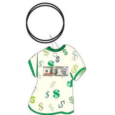 Vegas Slot Machine $100 T-Shirt Key Chain w/Clear Mirror Back (4")