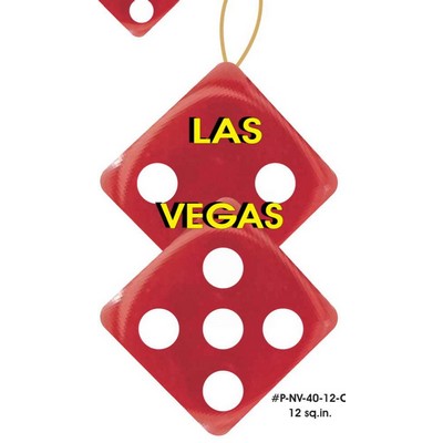 Las Vegas Dice Promotional Ornament w/ Black Back (12 Square Inch)