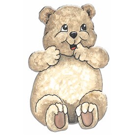 Bear Cub Promotional Magnet w/ Strip Magnet (8 Square Inch)