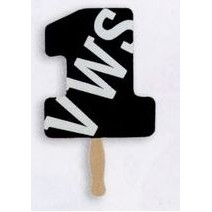 Number One Hand Fan w/Wooden Handle