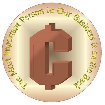 Cent Sign Photo Hand Mirror (2½" Diameter)