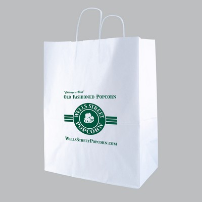 White Kraft Shopping Bag (13"x7"x17")