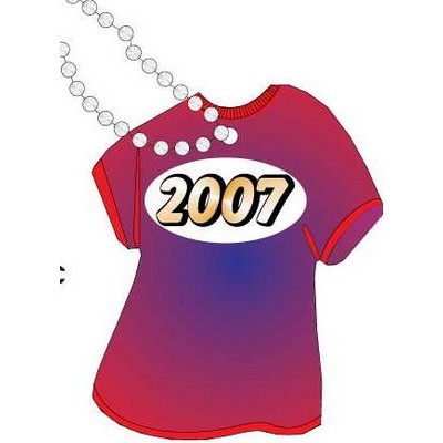 School Year Promotional T Shirt Key Chain w/ Black Back (4 Square Inch)