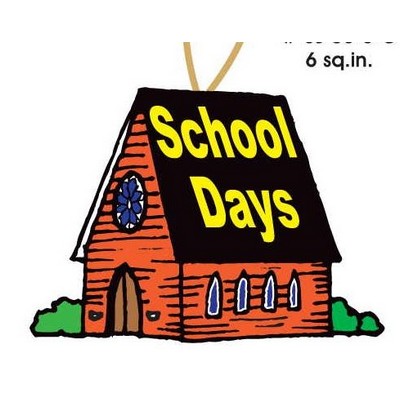 School Days House Ornament w/ Mirrored Back (6 Square Inch)