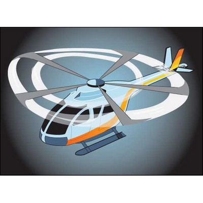 Helicopter Panoramic Metal Photo Magnet