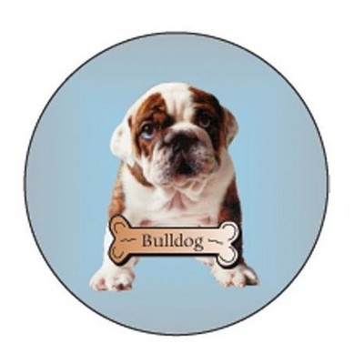 Bulldog Round Metal Photo Magnet (2 1/2")