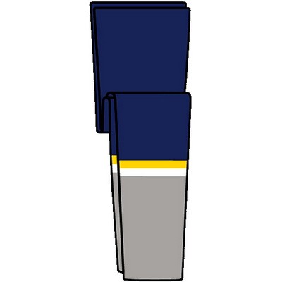 Nashville Pro Series Blue & Gray Away Socks w/Gold & White Stripes