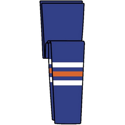 Edmonton Pro Series Custom Blue Away Socks w/White & Orange Stripes