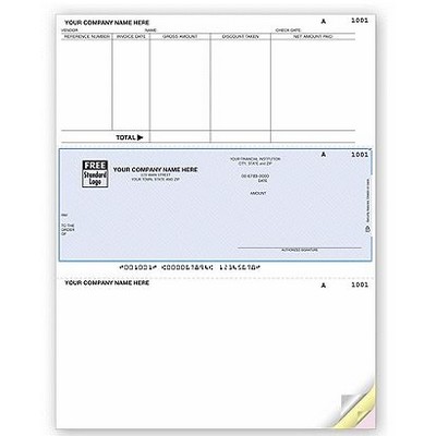 Laser Accounts Payable Checks w/ Columned Stub