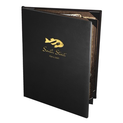 Chadwick Triple Panel BOOKLET Style/4 View Menu Cover (Holds Four 8 1/2"x11" Inserts)