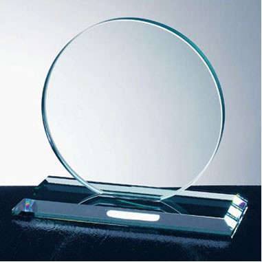 Circle W/ Slant Edge Base Award (Large)