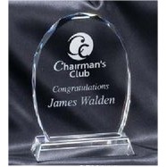 Optic Crystal Clipped Oval Award - Medium