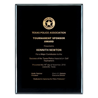 Plaque - Jet Black Piano Wood Plaque (10.5"x13")