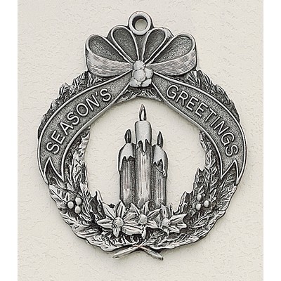 MasterCast Design Candles and Wreath Cast Ornament