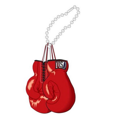 Boxing Glove Promotional Key Chain w/ Black Back (10 Square Inch)