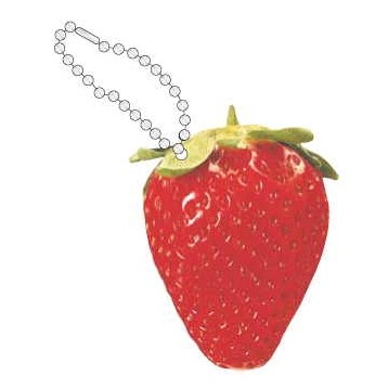 Strawberry Promotional Key Chain w/ Black Back (10 Square Inch)