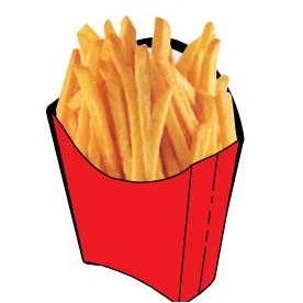 French Fries Executive Magnet w/ Full Magnetic Back (10 Square Inch)