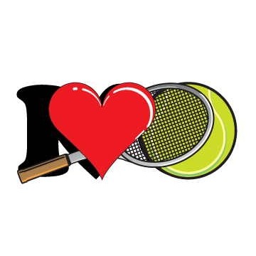 I Love Tennis w/ Racket Promotional Magnet w/ Strip Magnet (10 Square Inch)
