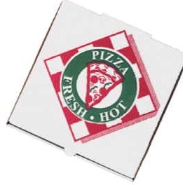 Pizza Box Promotional Magnet w/ Strip Magnet (10 Square Inch)
