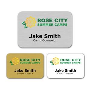 3" x 2" Aluminum Name Badge w/Full Color Imprint & Personalization