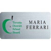 Screen Printed Silver or Gold Aluminum Metal Badge