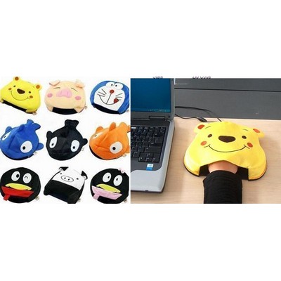 Animal Face USB Heated Mouse Pad w/ Multiple Warming Areas
