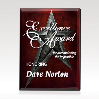 Apex Ruby Glass Plaque 8x10