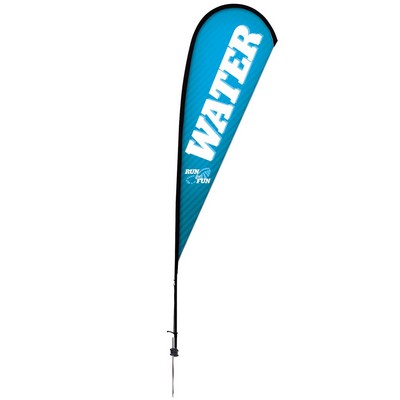 11.5' Premium Teardrop Sail Sign Flag, 1-Sided, Ground Spike