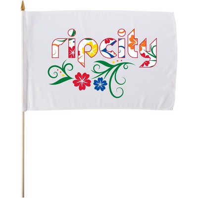 Custom Hand Held Flag w/Photocolor (12" x 8")