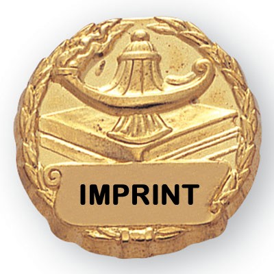 1" Lamp Of Learning Pin w/Scroll