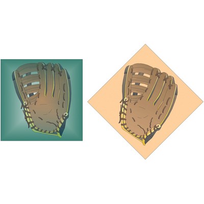 Baseball Glove Metal Photo Magnet w/ Magnetic Back (2.5" Square)