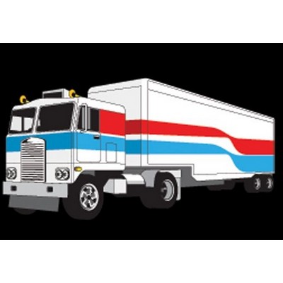 Semi Truck Metal Photo Magnet (2 1/2"x2 1/2")