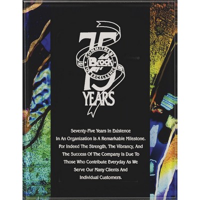 Acrylic Art Series Blue Art Deco Plaque - 8 1/2"