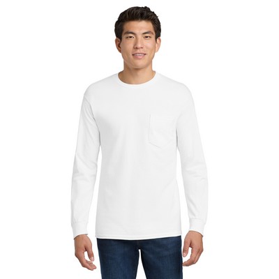 Gildan™ Long Sleeve T Shirt w/ Pocket - Screen Printed