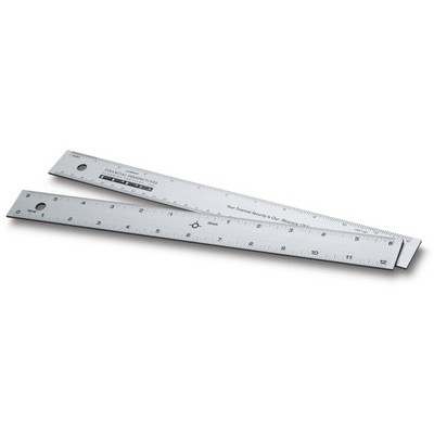 15" Straight Edge Aluminum Ruler with Center-Finding Back
