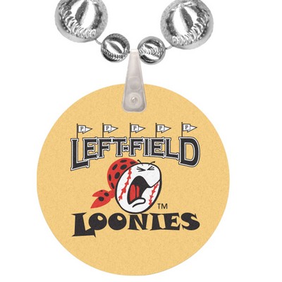 Baseball Shape Beads with an Imprint on a Hanging Disk