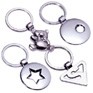 Stock Key Chain w/Cut Out Star Round Fob
