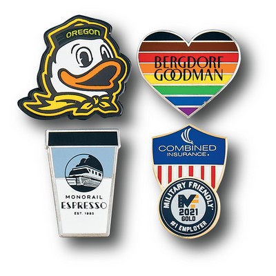 Custom Lapel Pins - 1" Screen on Cloisonne Hard Enamel