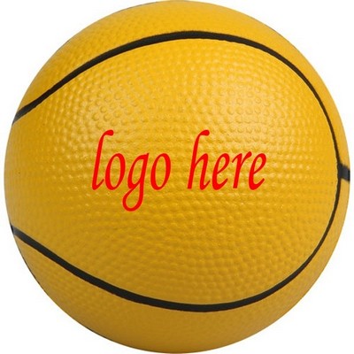 2 1/2" Yellow Basketball Shaped Stress Ball