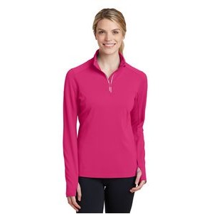 Sport-Tek® Women's Sport-Wick® Textured 1/4-Zip Pullover.